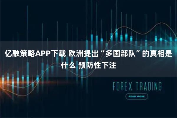 亿融策略APP下载 欧洲提出“多国部队”的真相是什么 预防性下注